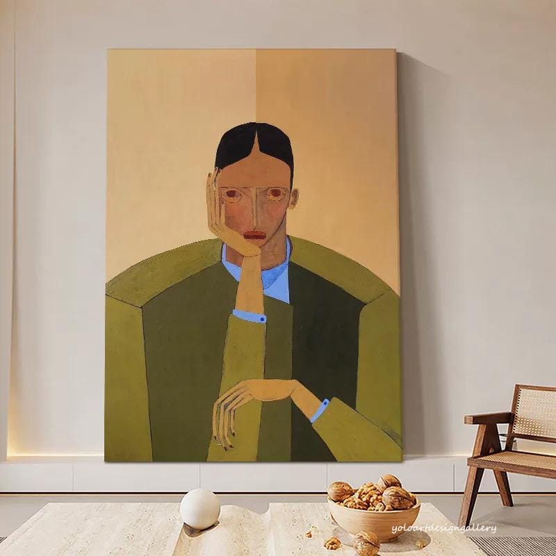 Large Modern Portrait Art | KeiraArt #AG 173