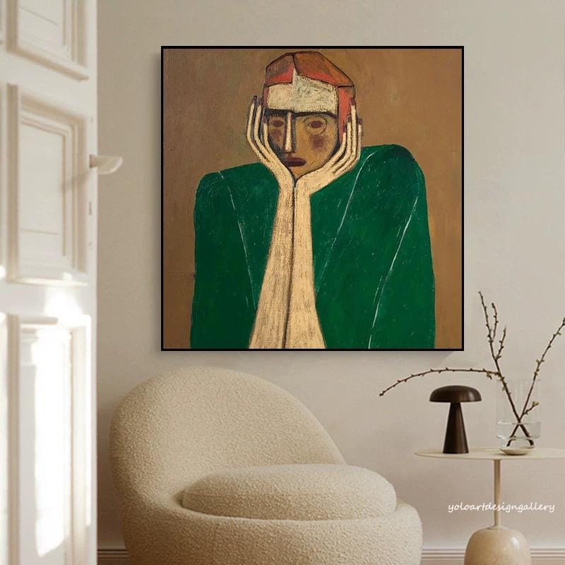 Large Textured Figure Canvas | KeiraArt #AG 168