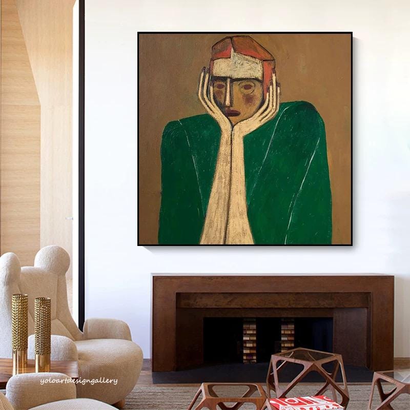 Large Textured Figure Canvas | KeiraArt #AG 168
