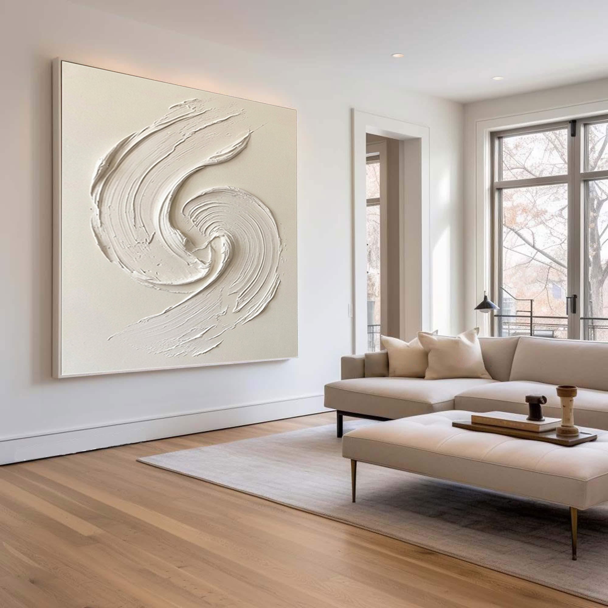 Large Neutral Abstract Texture Canvas Hand Painted Contemporary Art