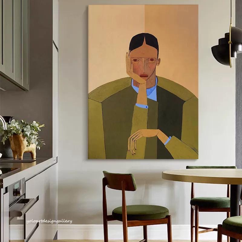 Large Modern Portrait Art | KeiraArt #AG 173