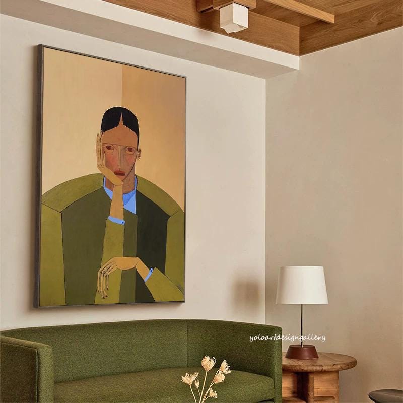 Large Modern Portrait Art | KeiraArt #AG 173