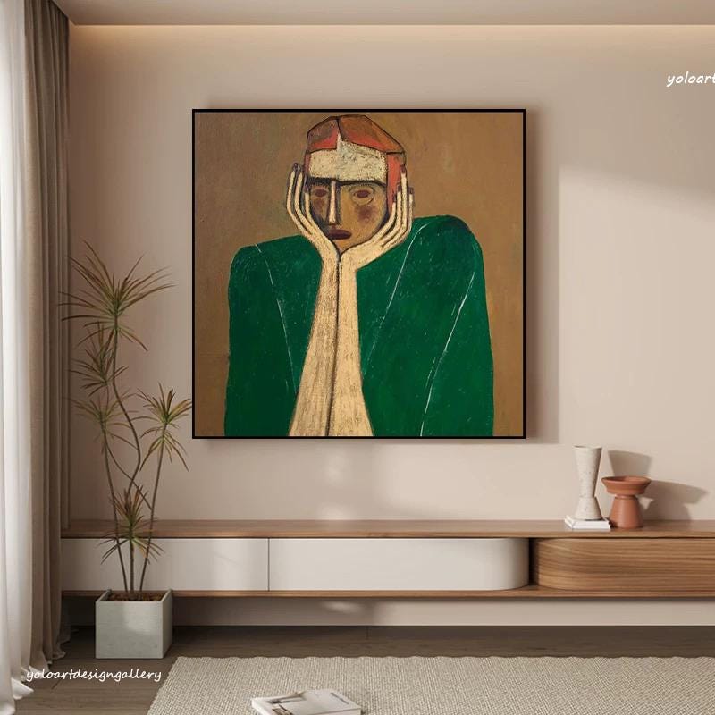 Large Textured Figure Canvas | KeiraArt #AG 168