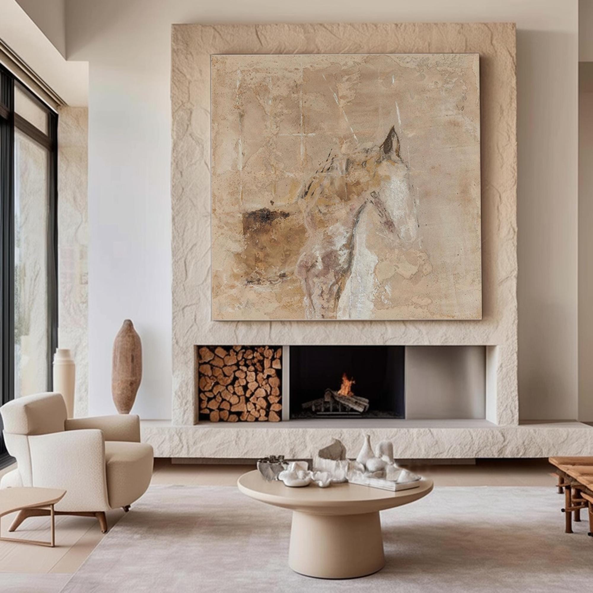 Large Textured Horse Art | KeiraArt #AG 186