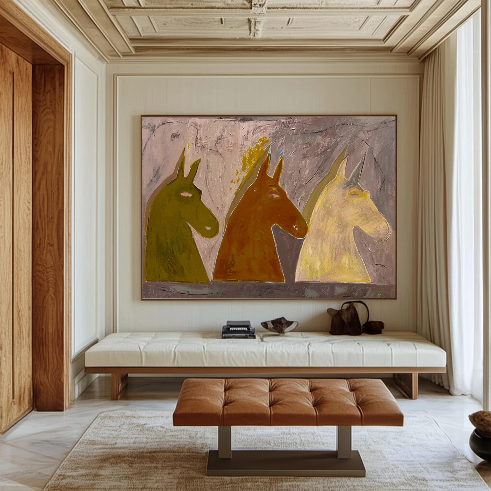 Large Textured Equine Art | KeiraArt #AG 189