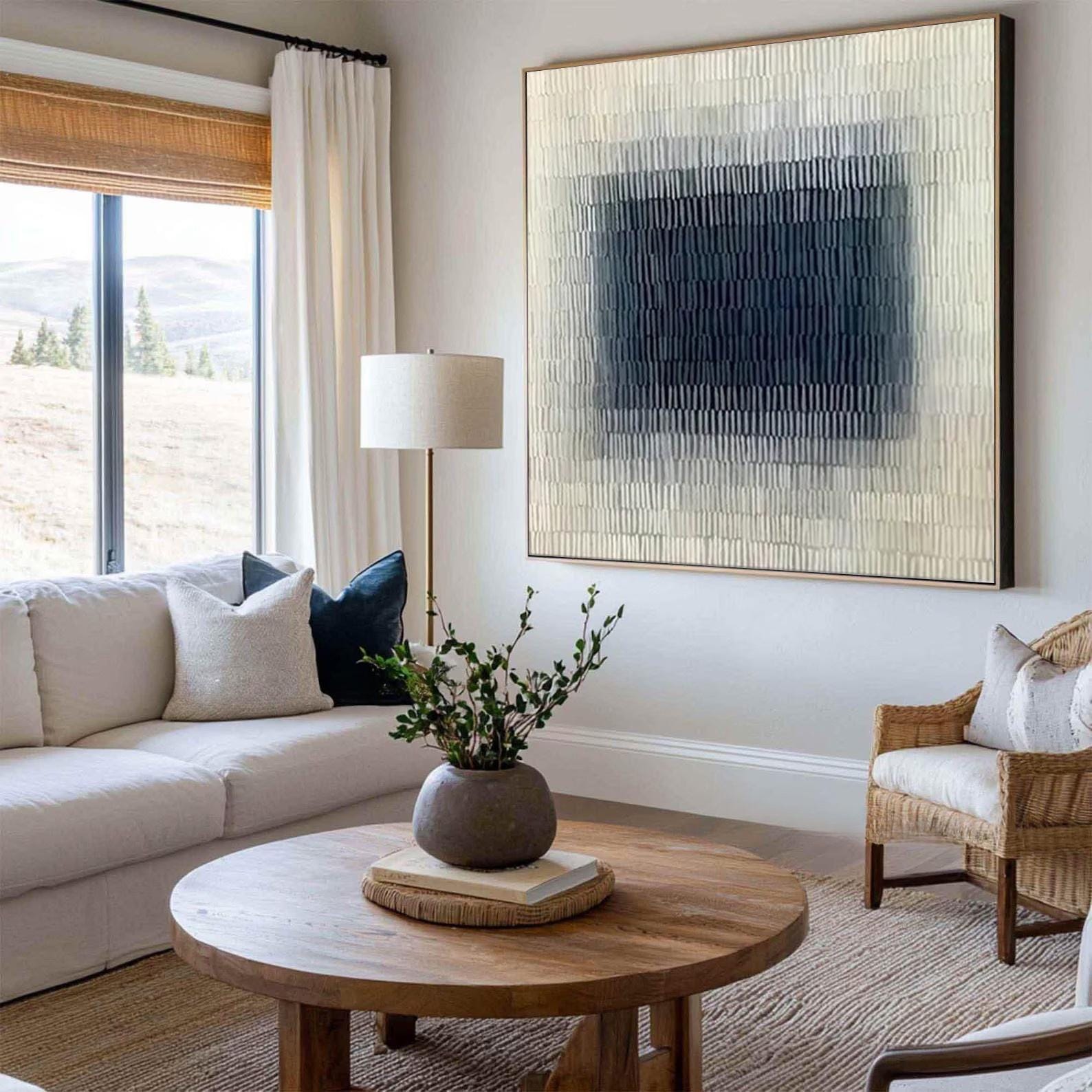 Large Navy Textured Art | KeiraArt #AG 188