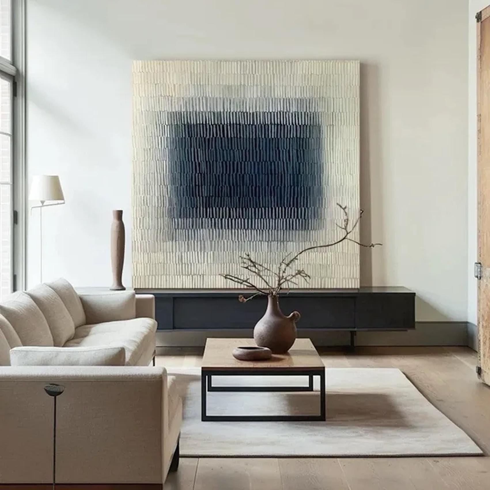 Large Navy Textured Art | KeiraArt #AG 188