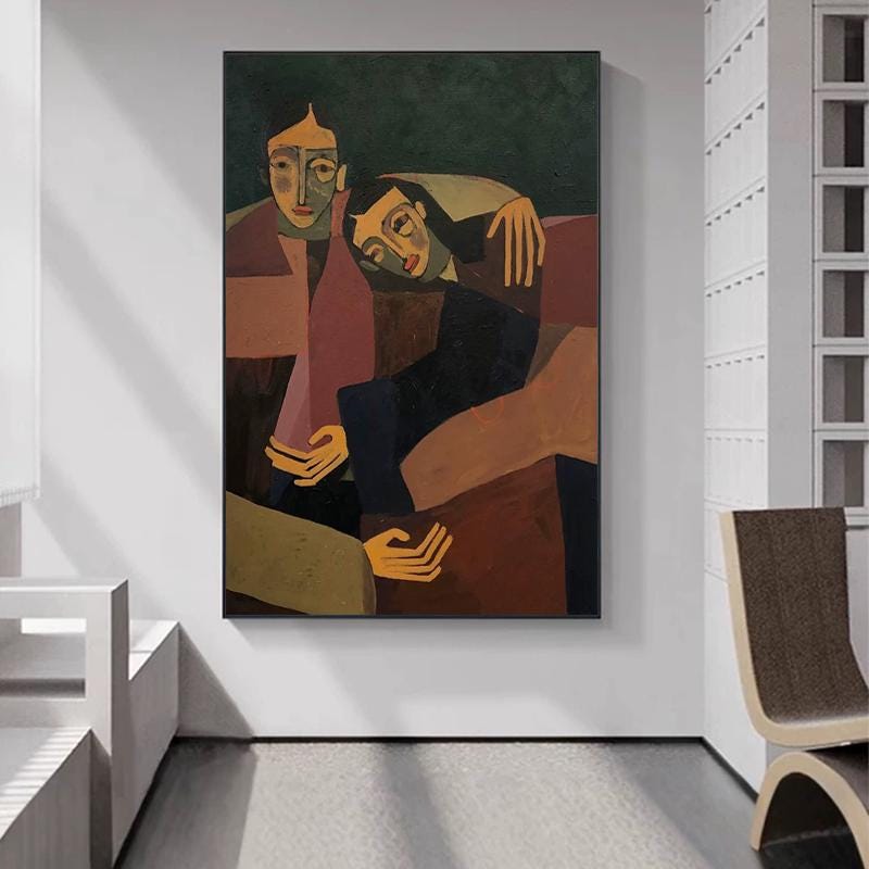 Large Abstract Couple Painting | KeiraArt #AG 170