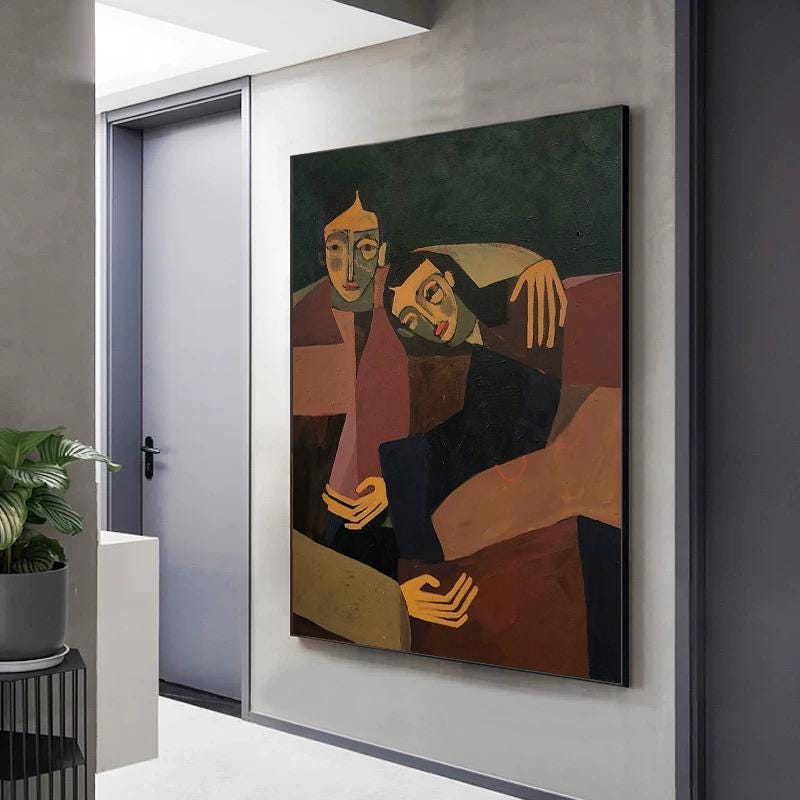 Large Abstract Couple Painting | KeiraArt #AG 170