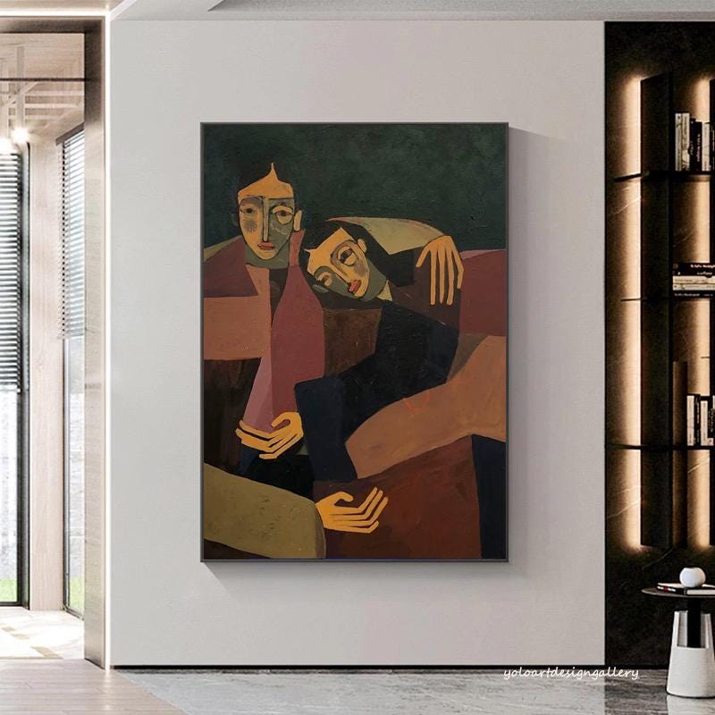 Large Abstract Couple Painting | KeiraArt #AG 170