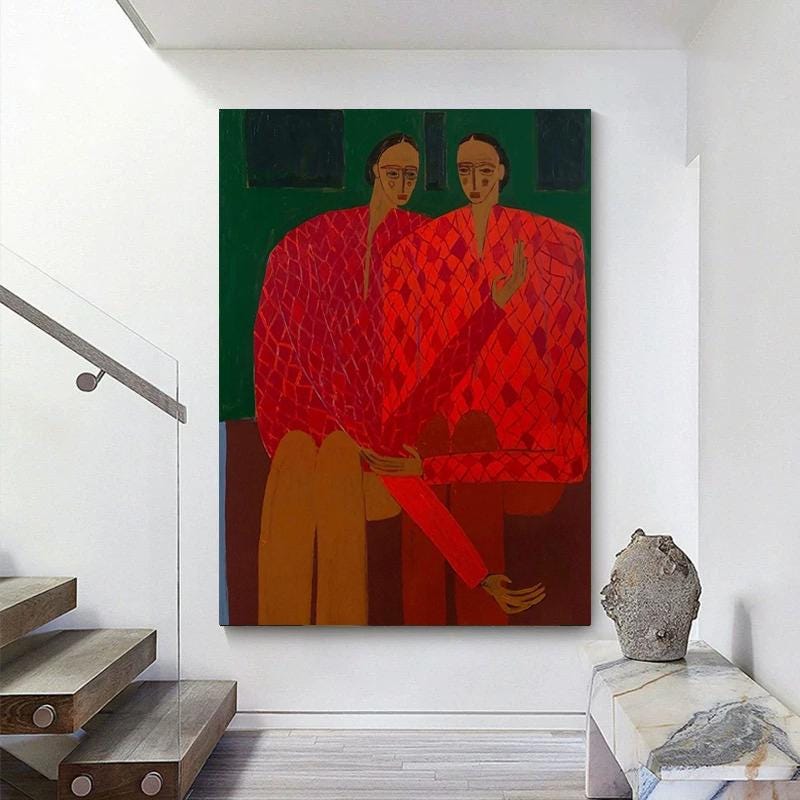 Large Abstract Duo Painting | KeiraArt #AG 181