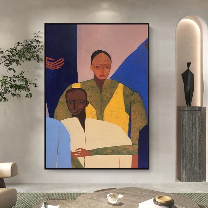 Large Textured Figures Painting| KeiraArt #AG 177