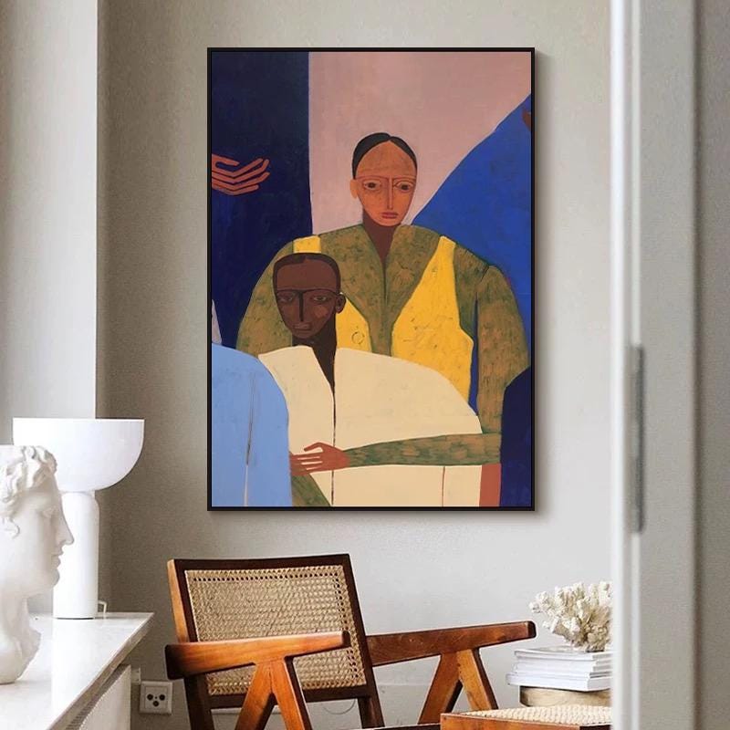 Large Textured Figures Painting| KeiraArt #AG 177