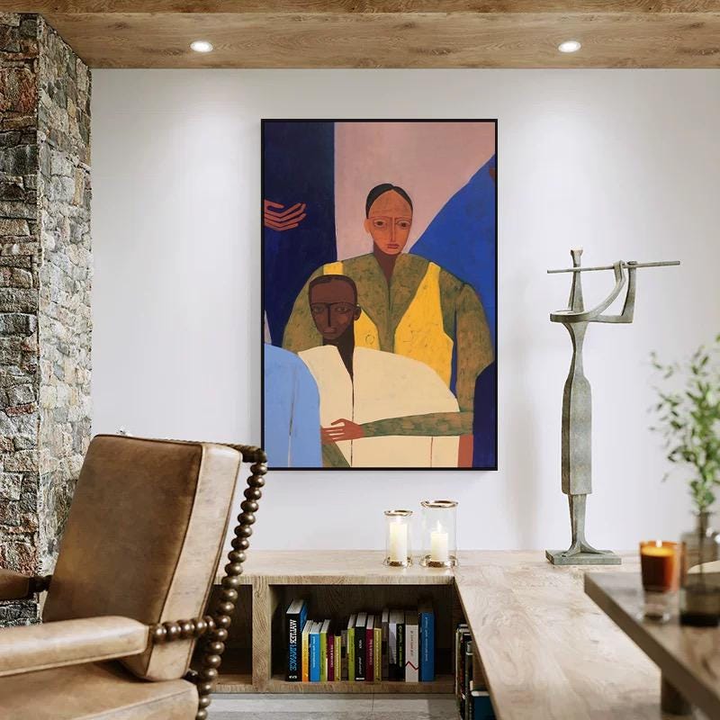 Large Textured Figures Painting| KeiraArt #AG 177