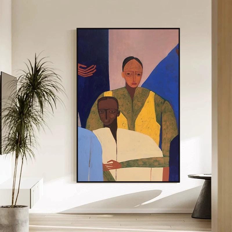 Large Textured Figures Painting| KeiraArt #AG 177