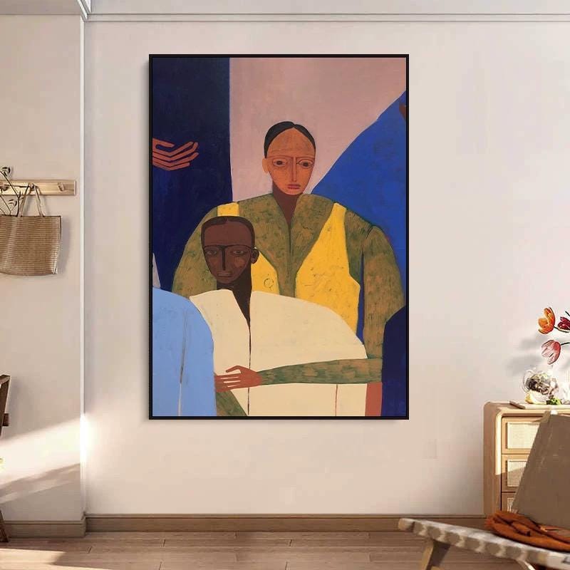 Large Textured Figures Painting| KeiraArt #AG 177