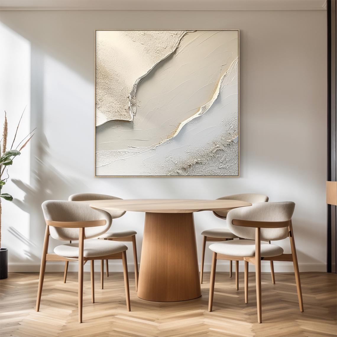 Large Textured Beige Canvas | KeiraArt #AG 182