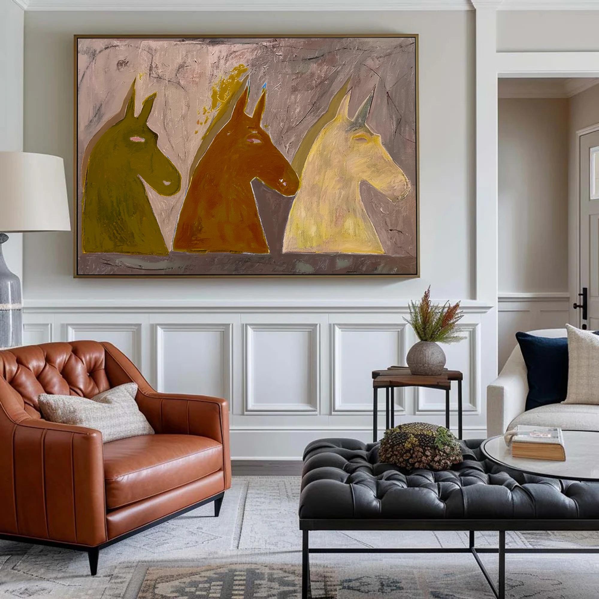 Large Textured Equine Art | KeiraArt #AG 189