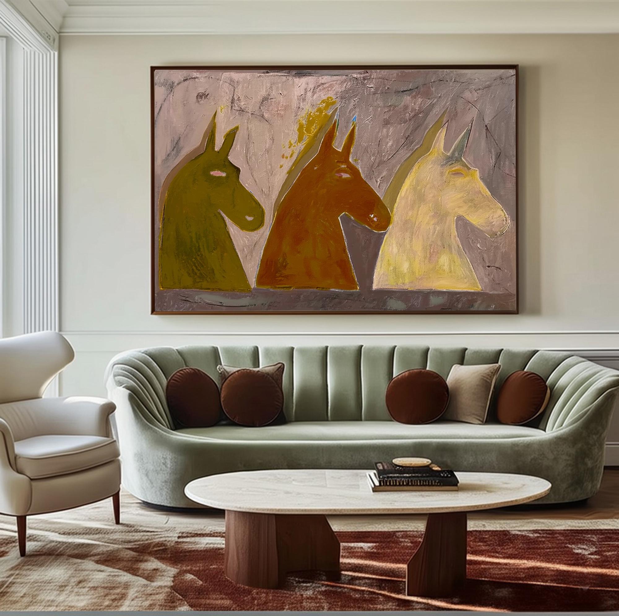 Large Textured Equine Art | KeiraArt #AG 189