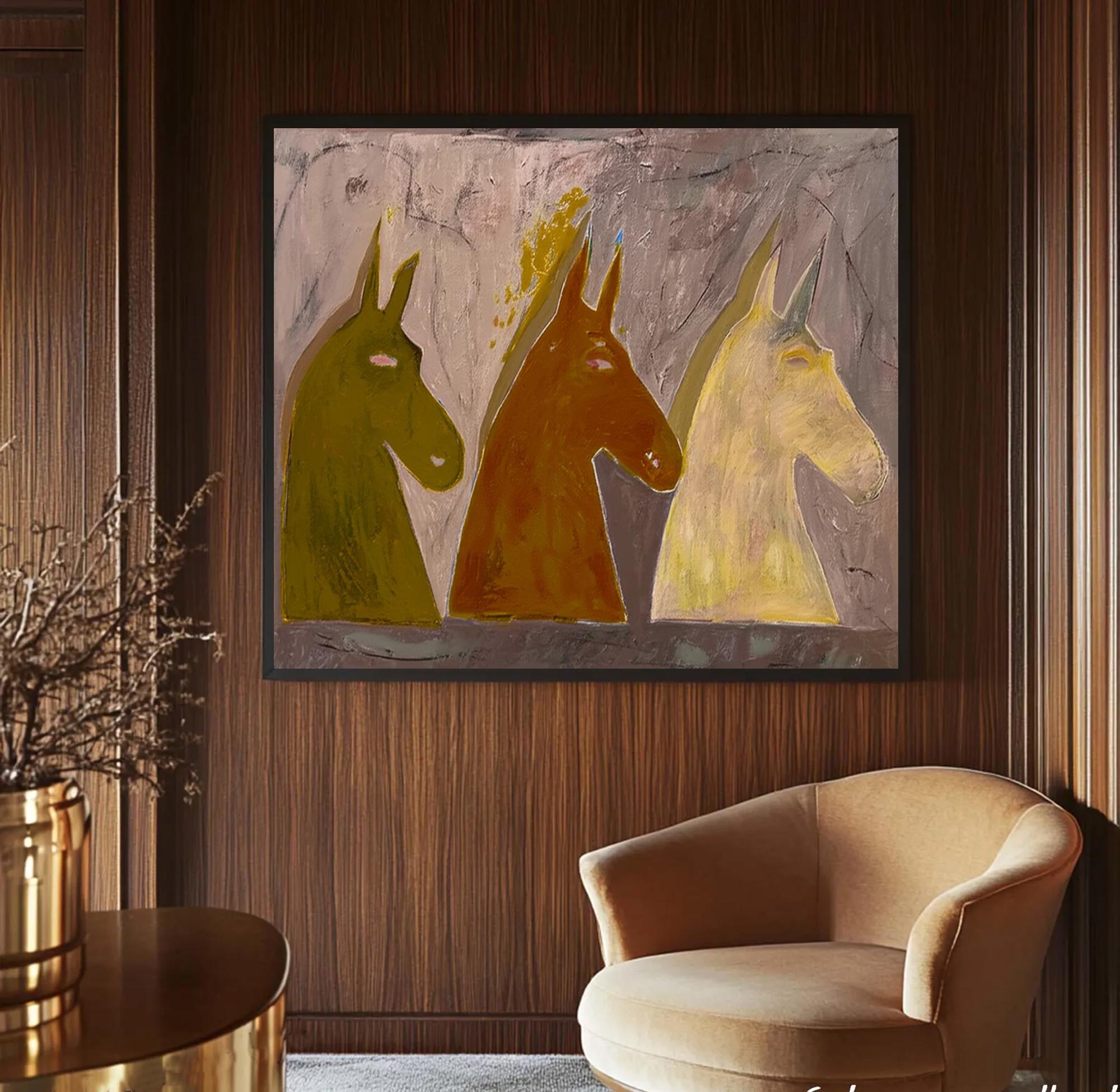 Large Textured Equine Art | KeiraArt #AG 189