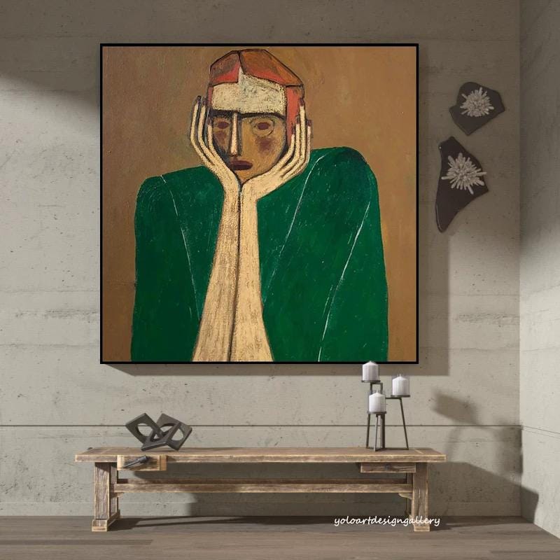 Large Textured Figure Canvas | KeiraArt #AG 168