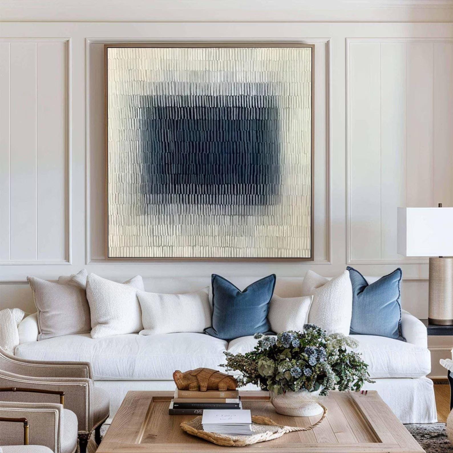 Large Navy Textured Art | KeiraArt #AG 188
