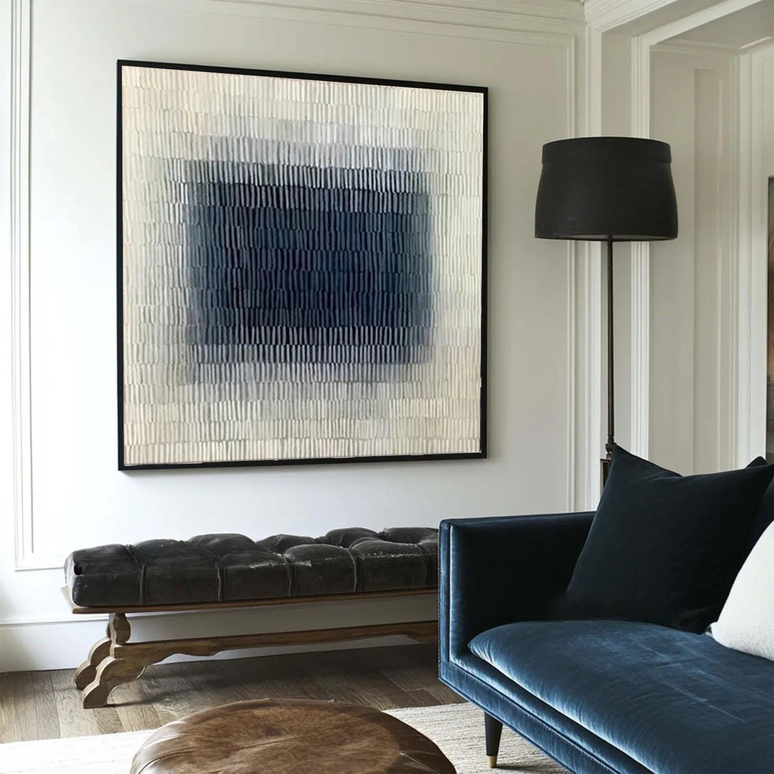 Large Navy Textured Art | KeiraArt #AG 188
