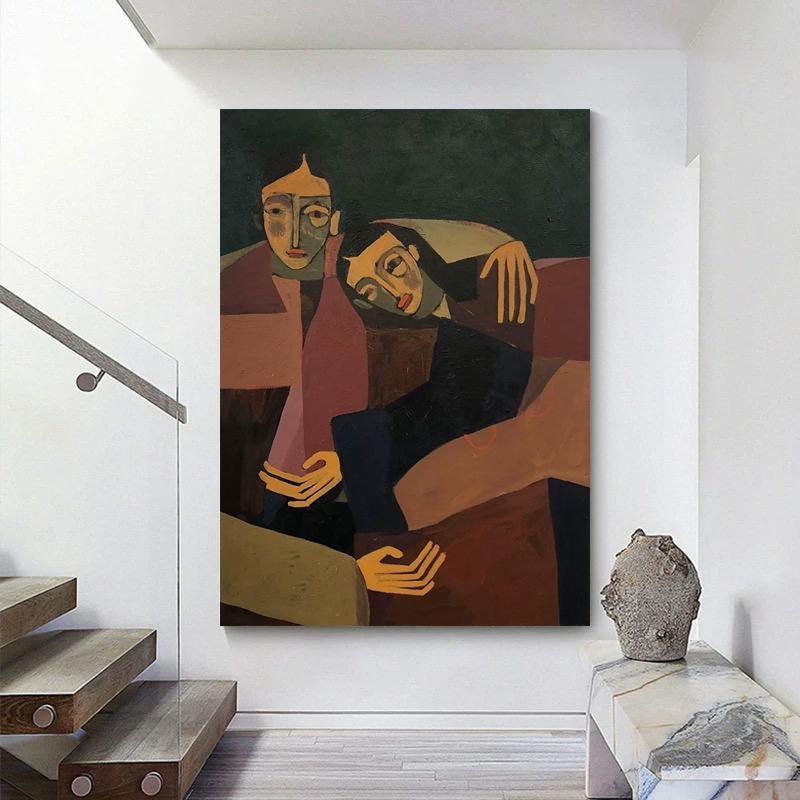 Large Abstract Couple Painting | KeiraArt #AG 170