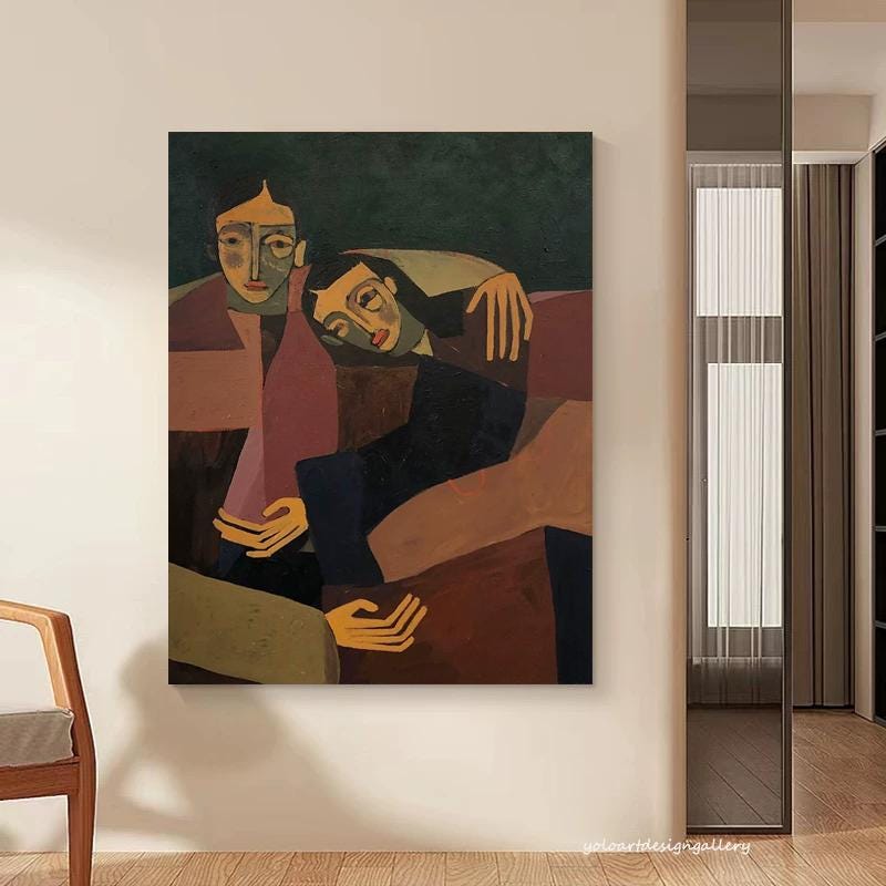 Large Abstract Couple Painting | KeiraArt #AG 170