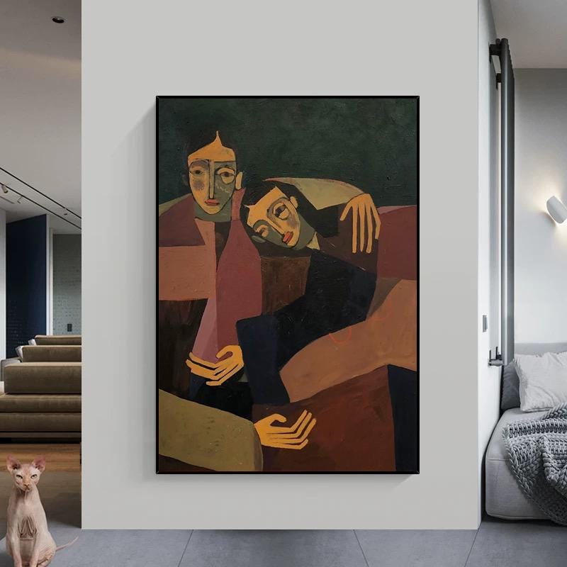Large Abstract Couple Painting | KeiraArt #AG 170