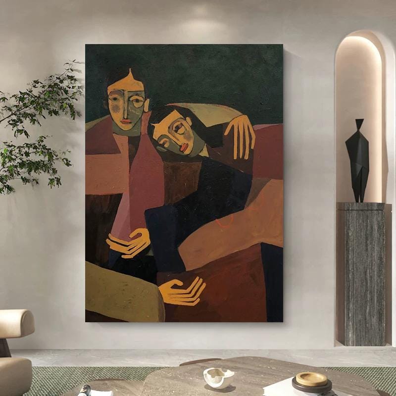Large Abstract Couple Painting | KeiraArt #AG 170