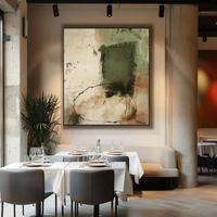 Abstract Green and Beige Wall Art Contemporary Wall Decor #AP 124