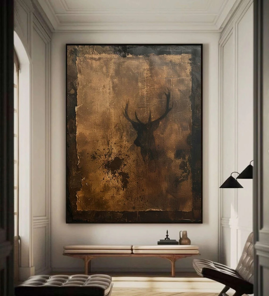Luxury Wildlife Art Abstract Deer Silhouette #AP 089