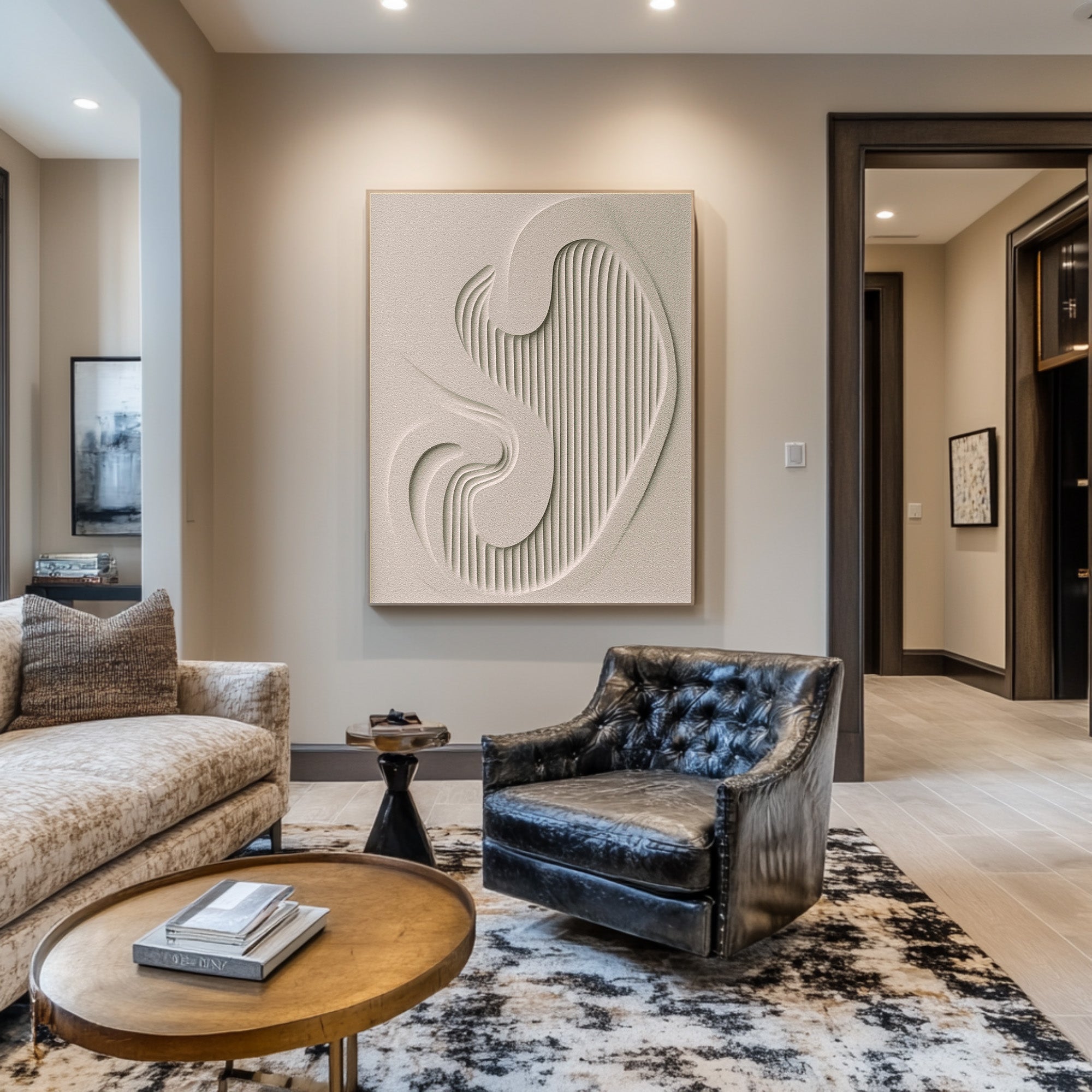 Minimalist Geometric Relief Artwork Modern Wall Sculpture #AG 082