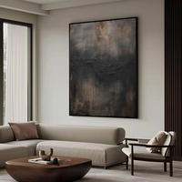 Oversized Dark Textured Abstract Painting for Luxury Interiors #AP 105