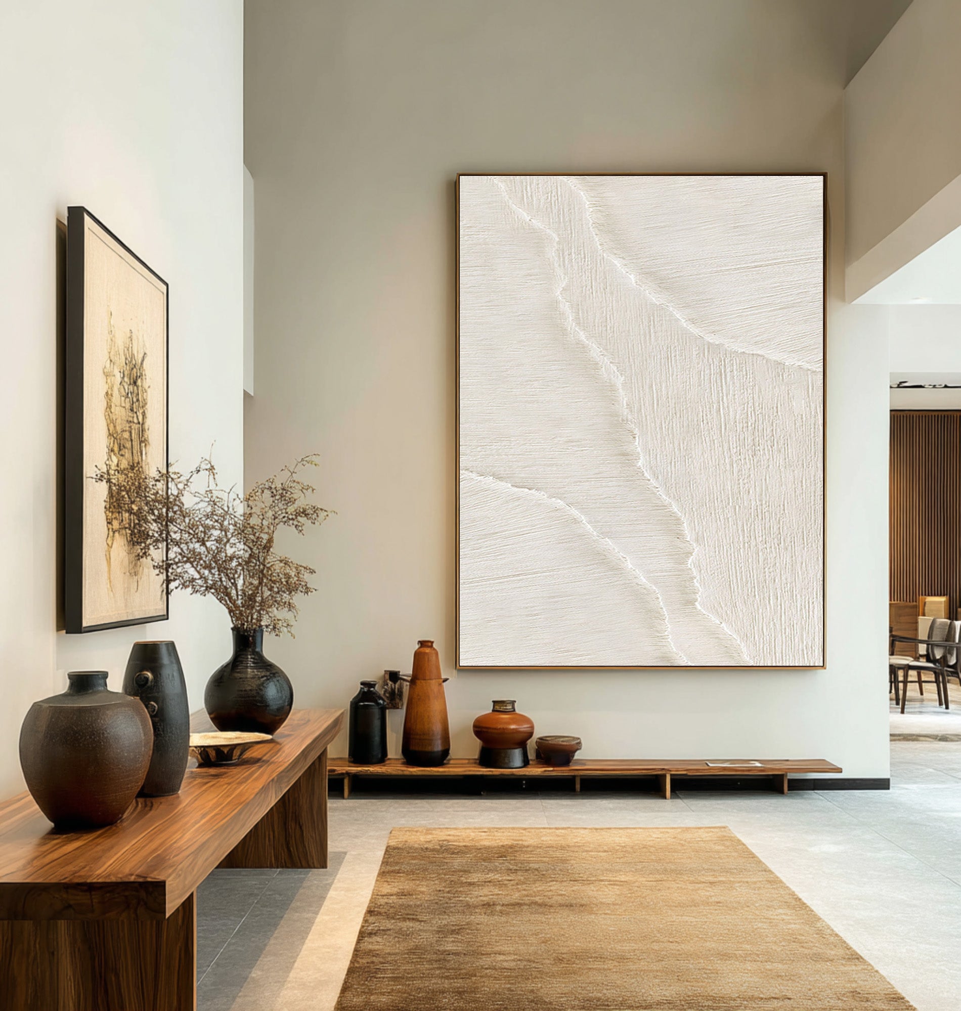 Vertical Abstract Sand Art - Modern Textured Wall Decor #AG 071