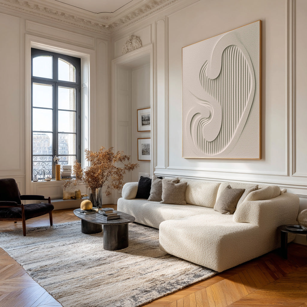 Minimalist Geometric Relief Artwork Modern Wall Sculpture #AG 082