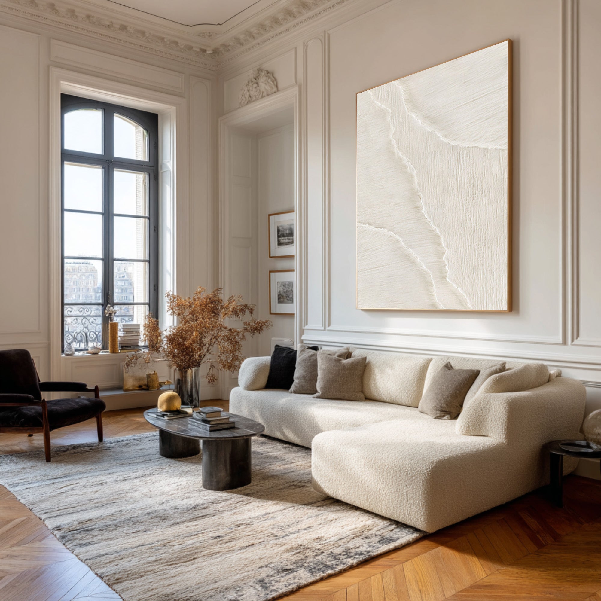 Vertical Abstract Sand Art - Modern Textured Wall Decor #AG 071