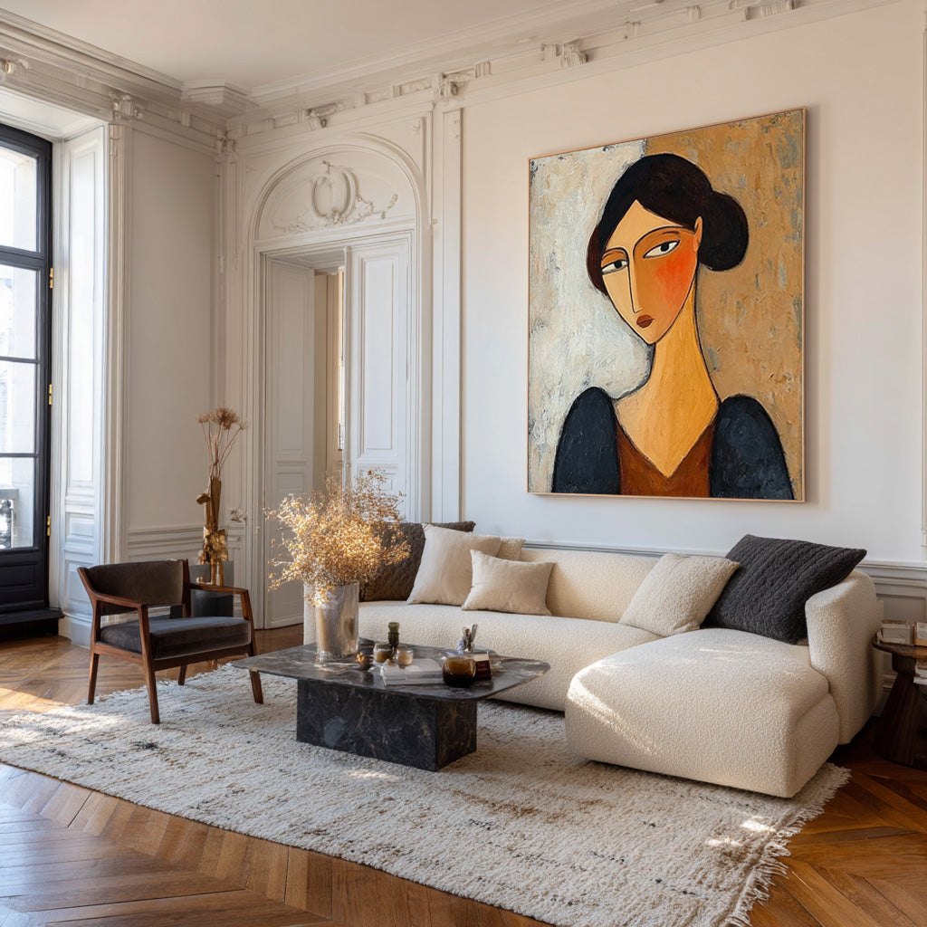 Expressive Abstract Portrait Modern Wall Art  #AG 089