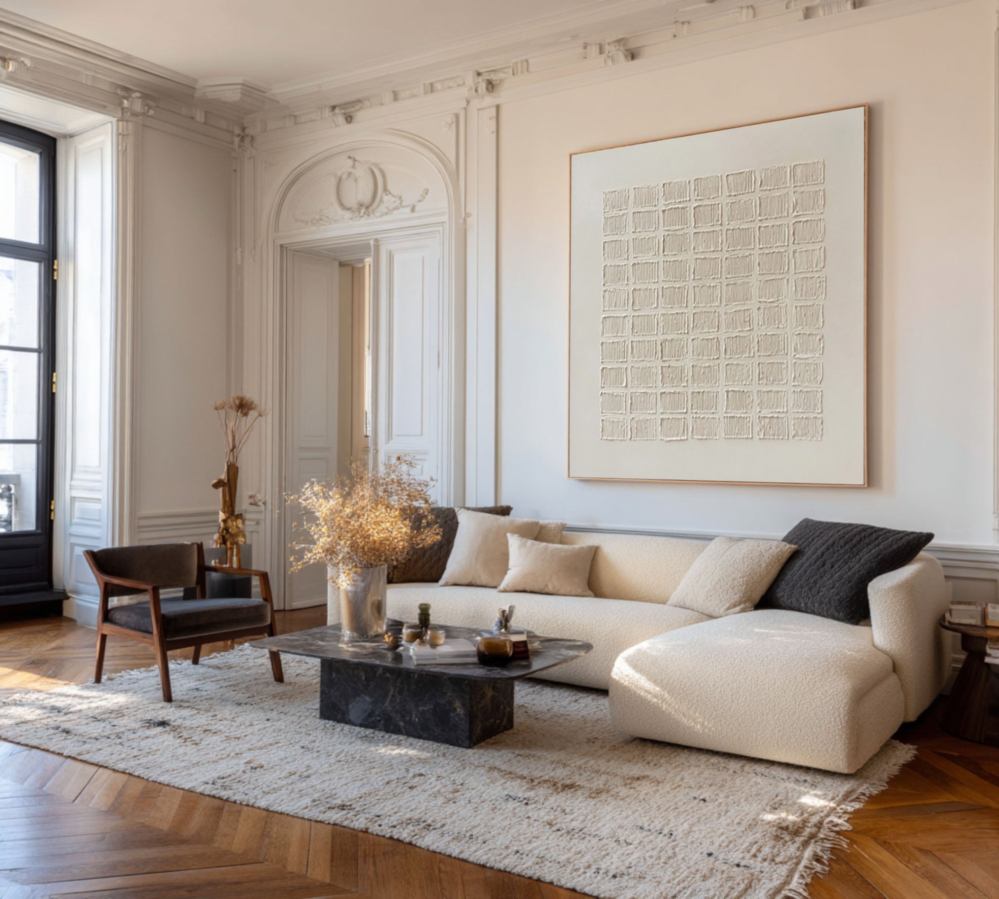 Contemporary Grid Design - Textured Minimalist Art #AG 059