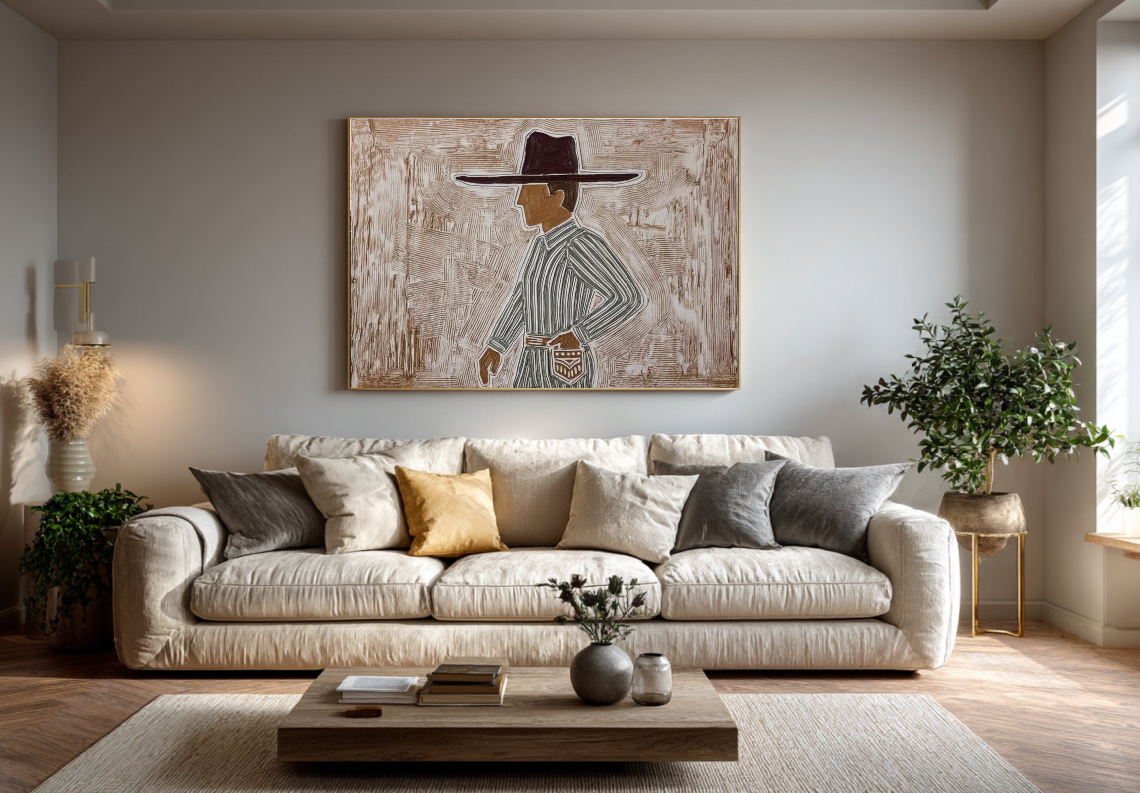 Oversized Bohemian Woman Artwork Modern Figurative Canvas Art | KeiraArt