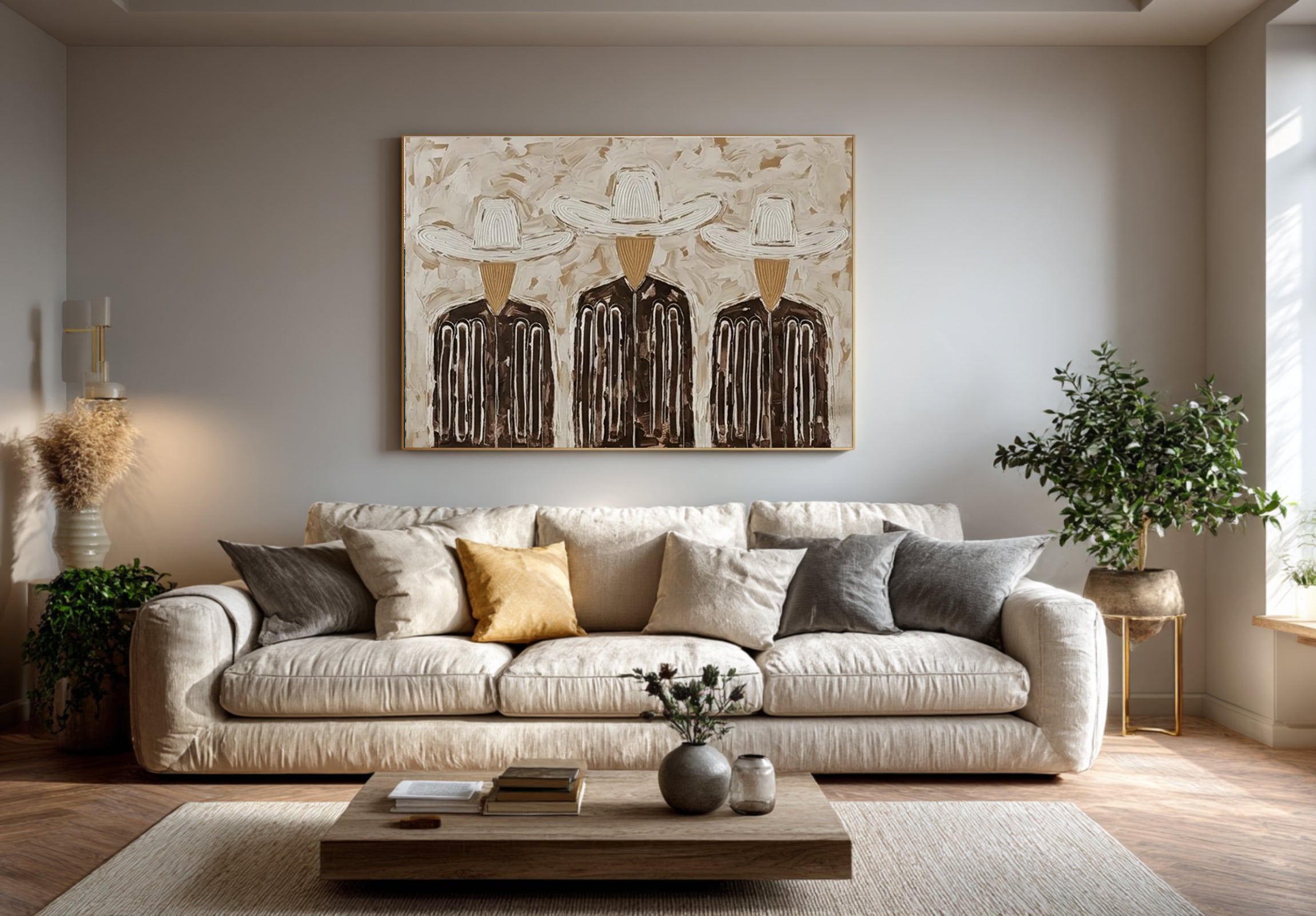 Modern Western Inspired Portrait Art Oversized Minimalist Painting | KeiraArt