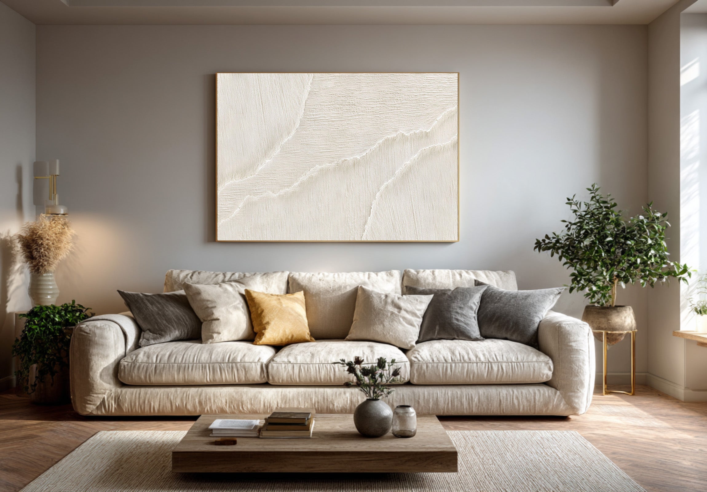 Textured Beach Sand Art - Abstract Coastal Wall Decor #AG 070