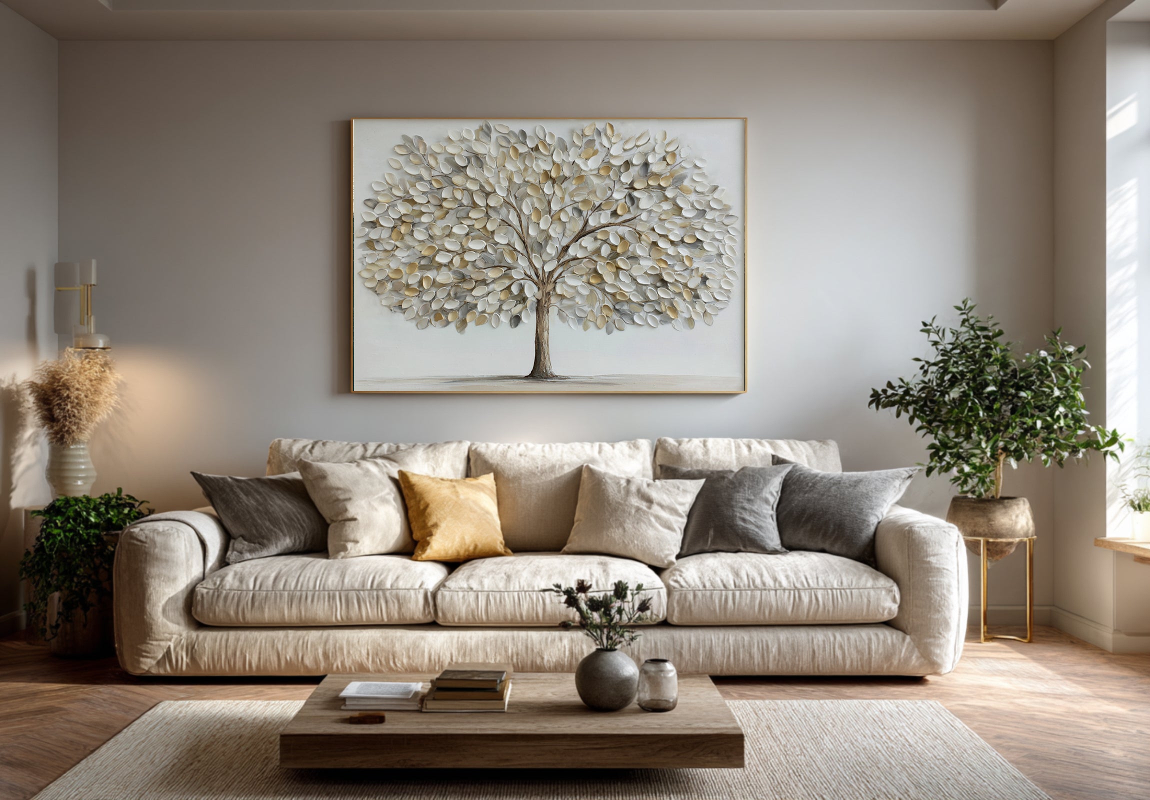 Palette Knife Tree Art - Abstract Textured Leaves #AG 065