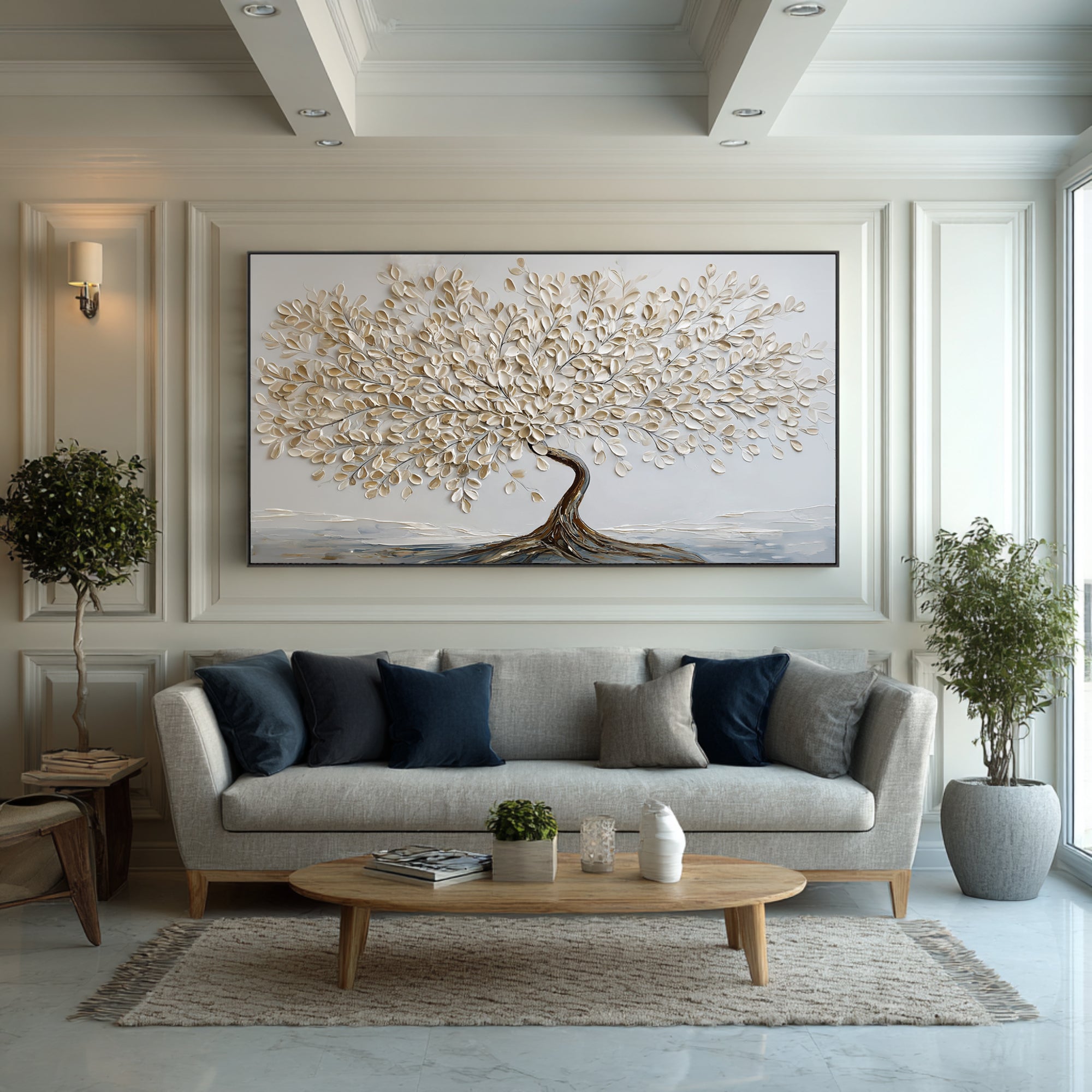 Textured Tree of Life Painting - Modern Abstract Wall Art #AG 066