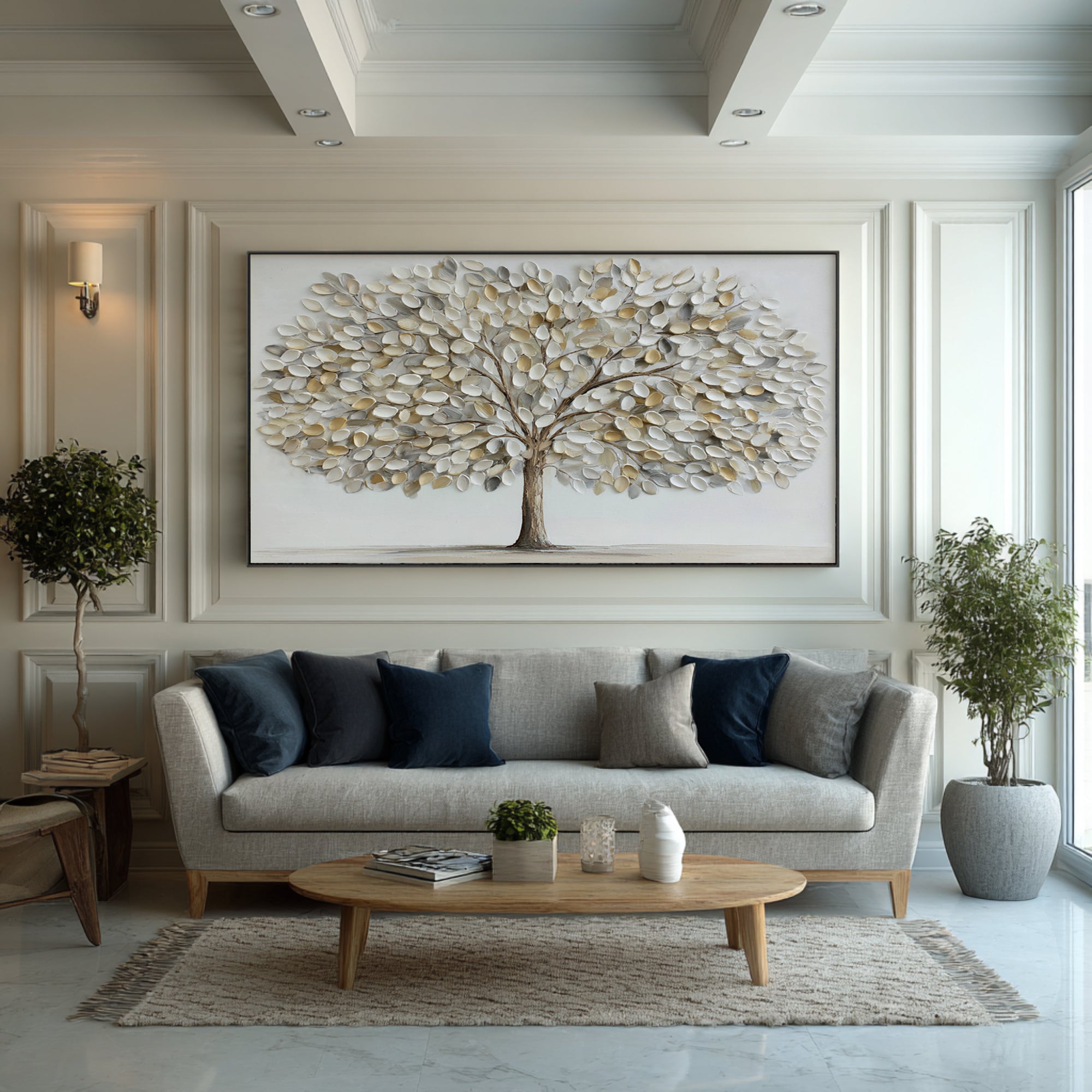 Palette Knife Tree Art - Abstract Textured Leaves #AG 065