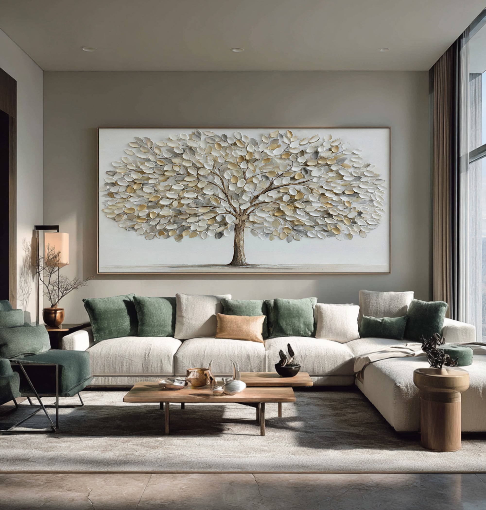 Palette Knife Tree Art - Abstract Textured Leaves #AG 065