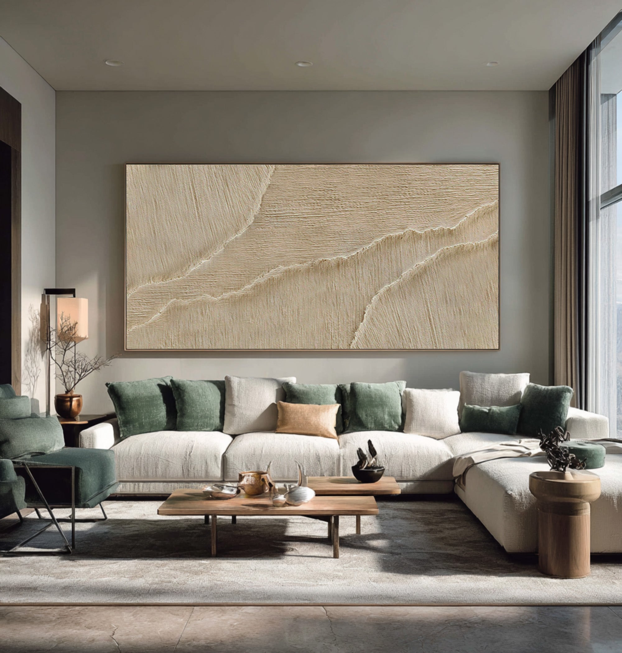 Abstract Textured Sand Waves Art - Modern Coastal Wall Decor #AG 069