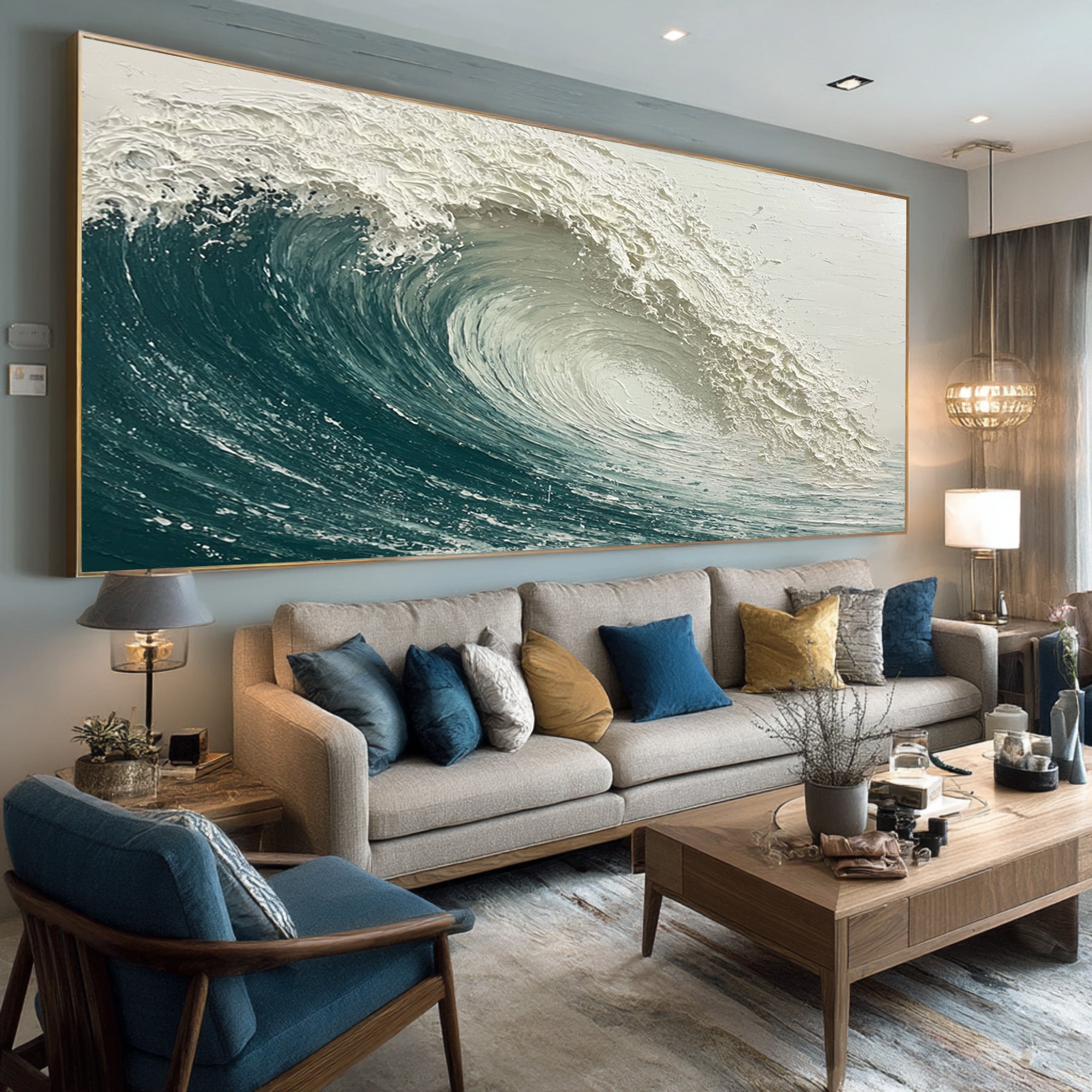 Coastal Grandeur Wave Art - Modern Home Statement #AG 063