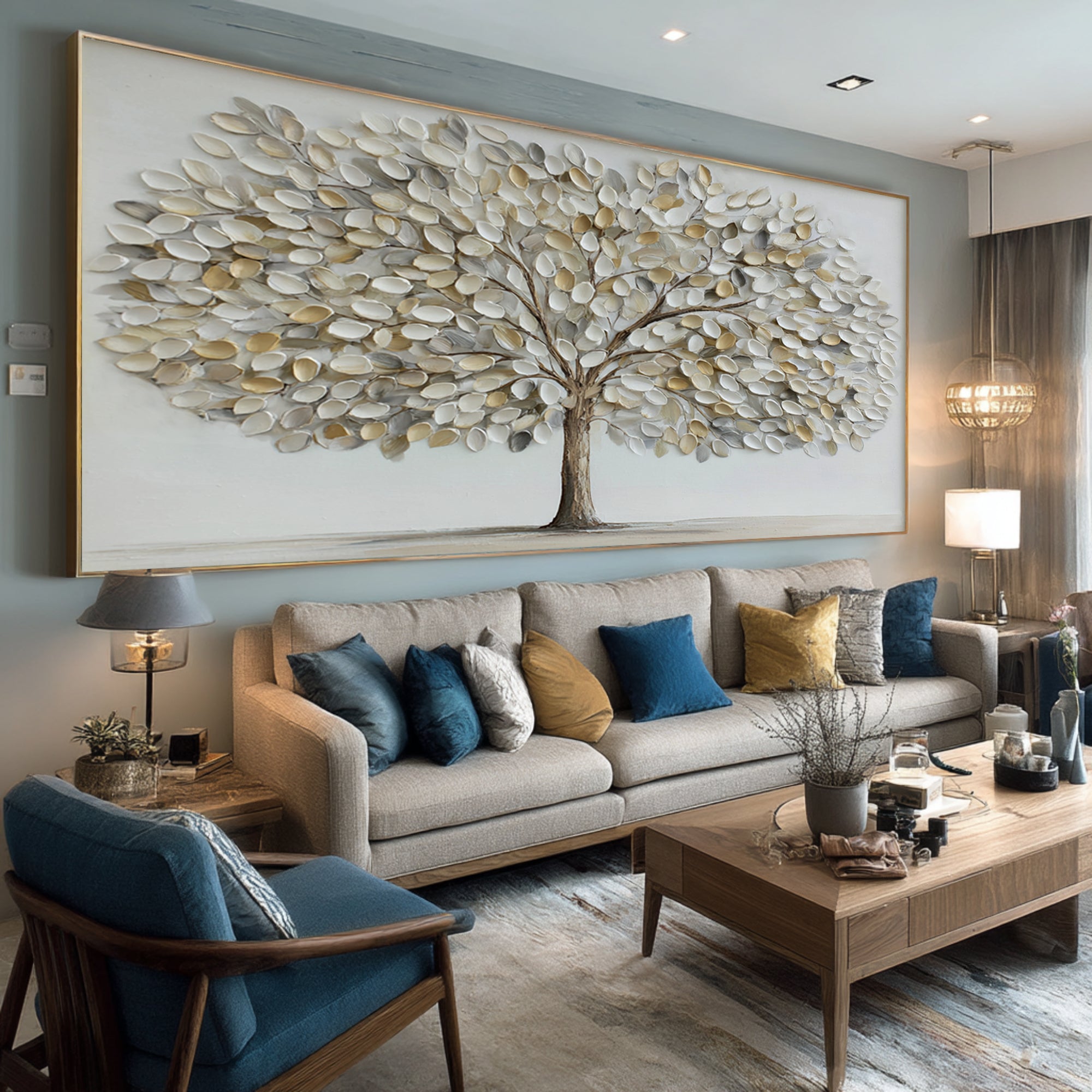 Palette Knife Tree Art - Abstract Textured Leaves #AG 065